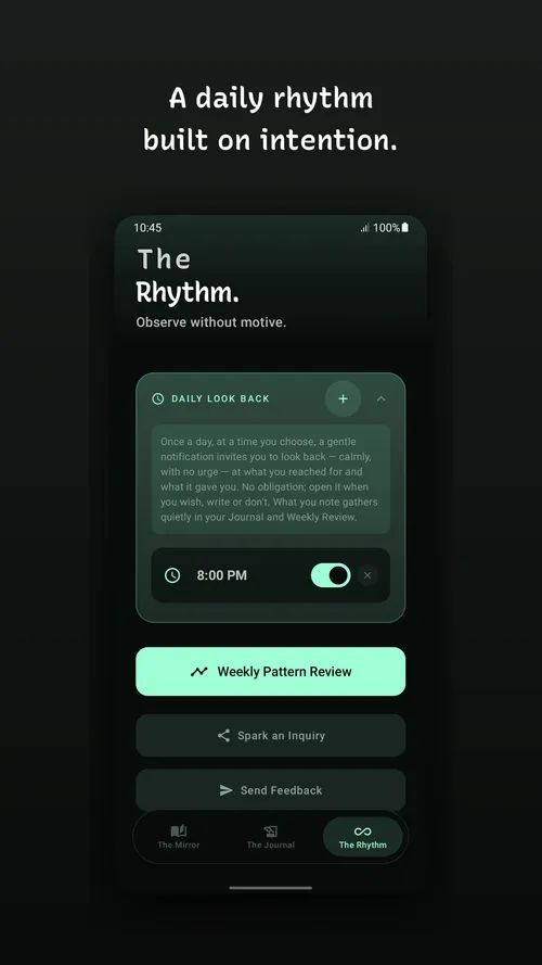 The Rhythm screen showing attention over time