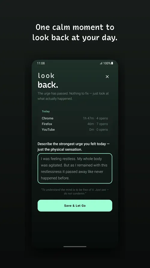 The Daily Look Back screen in EnsoMori